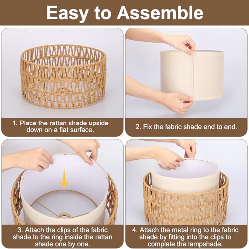Boho Rattan Lamp Shade