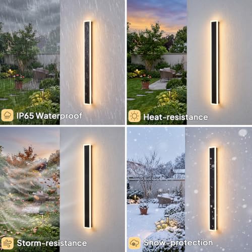 2 Pack 39.4" Long Outdoor Modern LED Wall Lights (39.4in)