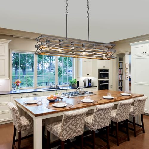 40''Large Farmhouse Rectangular Chandeliers for Dining Room (6 Count)