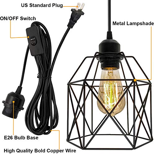 Industrial Plug in Pendant Light
