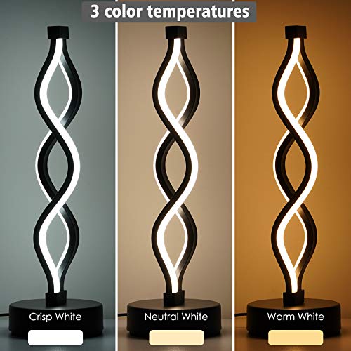 Black Infinity Spiral LED Table Lamp