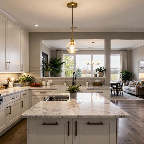 Gold Pendant Light Kitchen Island