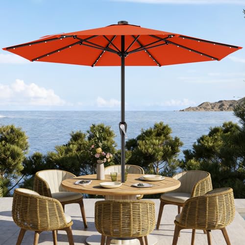 12FT Large Patio Umbrella with Solar Lights