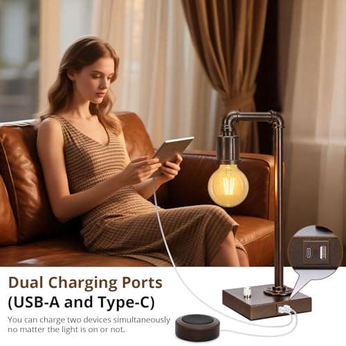 Industrial Table Lamp with Water Pipe Design