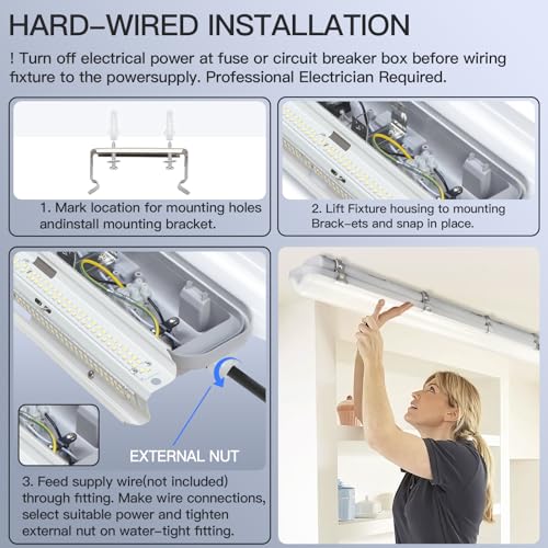 4FT LED Vapor Tight Light Fixture 60W (4 Count)