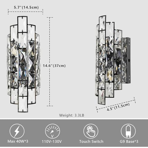 Black Crystal Wall Sconce