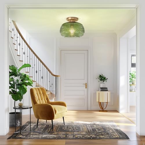 11"Vintage Glod Semi Flush Mount Ceiling light