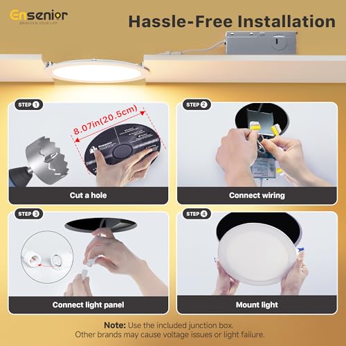 12 Pack 8 Inch LED Recessed Ceiling Light (12 Count)