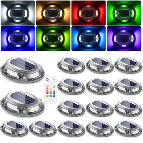 Solar Driveway Dock Lights with Remote (16 Count)