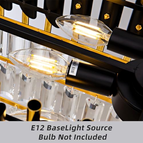 Modern Crystal Chandelier Black and Gold 10