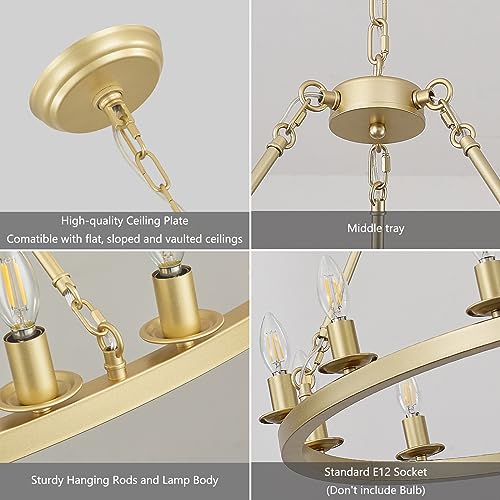 Gold Wagon Wheel Chandelier 32