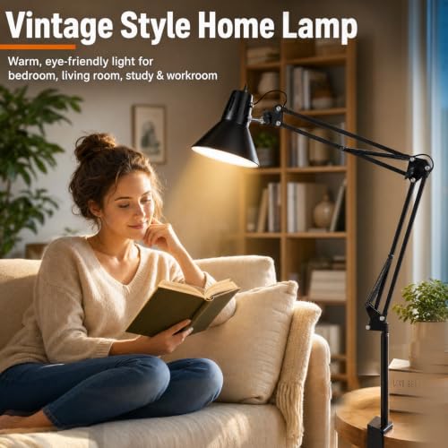 Black Desk Lamp with Clamp