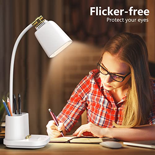 LED Desk Lamp with USB Charging Port Touch Control 3 Color Modes