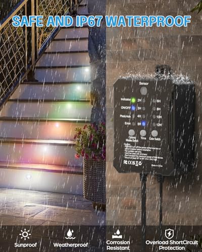 RGB Deck Lights Recessed Kit with Low Voltage Transformer 10 Packs