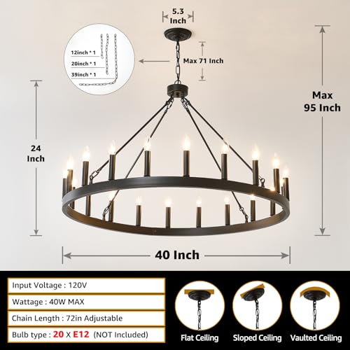 40 Inch Black Chandelier 20