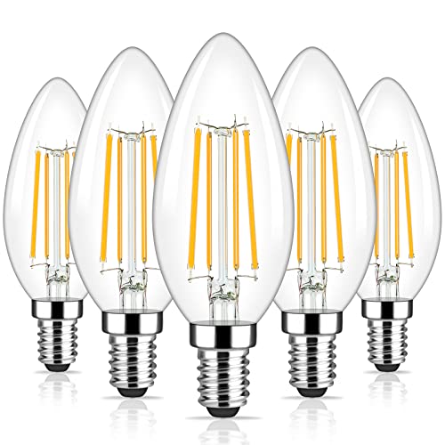 Dimmable Candelabra E12 LED Light Bulbs 60W Equivalent (5 Count)