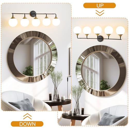 Black Gold Bathroom Light Fixtures Over Mirror Vanity 5