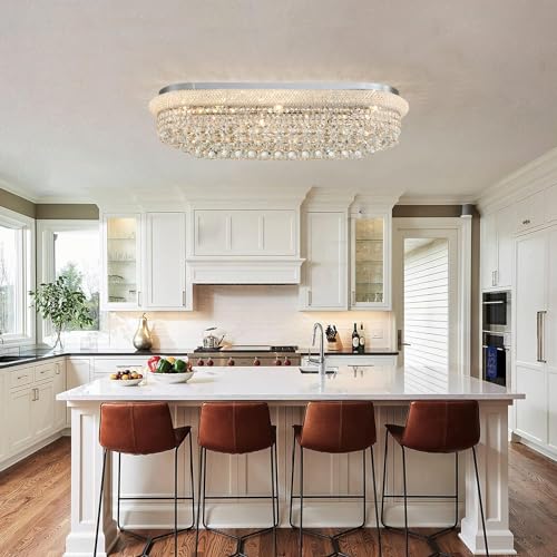Modern Rectangle Ceiling Crystal Chandelier