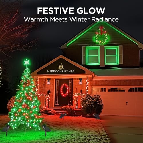 2 Solar Lights Outdoor for Halloween Christmas Xmas (2 Count)