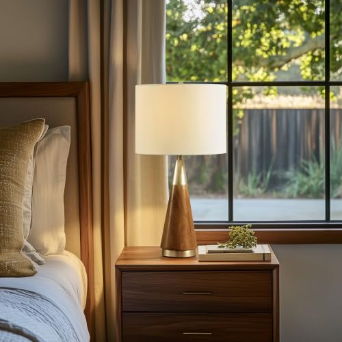 Chrislie Gold White Mid Century Modern Table Lamp