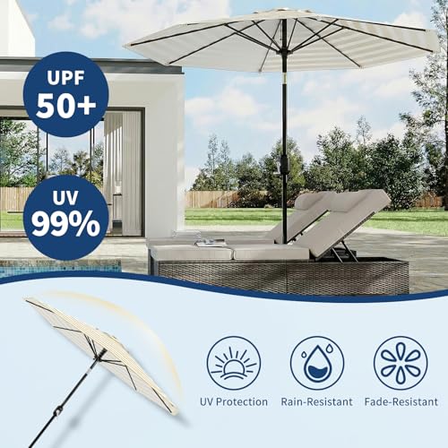 9FT Patio Umbrella 8 Sturdy Ribs Outdoor Table Umbrella