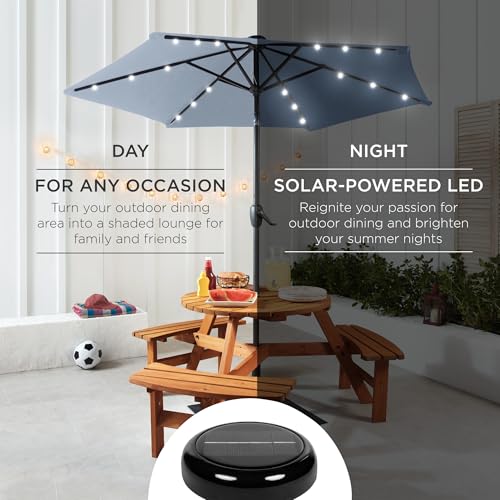 7.5ft Solar Umbrella LED Lighted Patio Umbrella