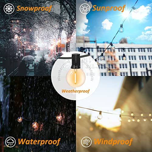 200FT Outdoor String Lights G40 Globe Patio Lights Waterproof Outdoor Hanging Lights with 104 Shatterproof LED Bulbs Dimmable String Lights for Outside Bistro Backyard Market