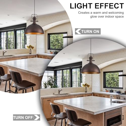 12 Inch ORB Farmhouse Pendant Lights for Kitchen Island 3 Pack (3 Count)