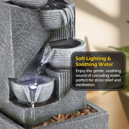 Tabletop Water Fountain Waterfall Fountains Indoor with LED