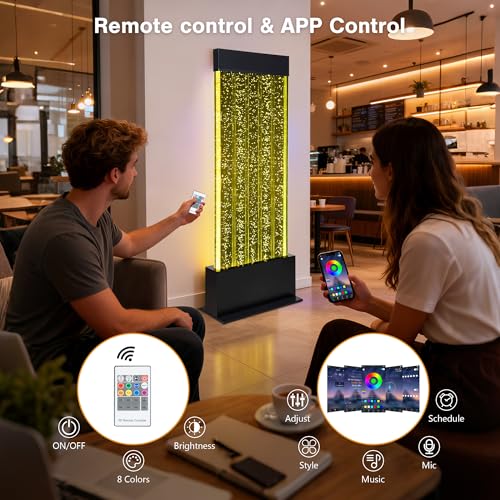 47" Indoor LED Bubble Wall Water Fountain