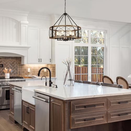 6 Light 22.5'' Farmhouse Chandelier for Dining Room Light Fixture (6 Count)