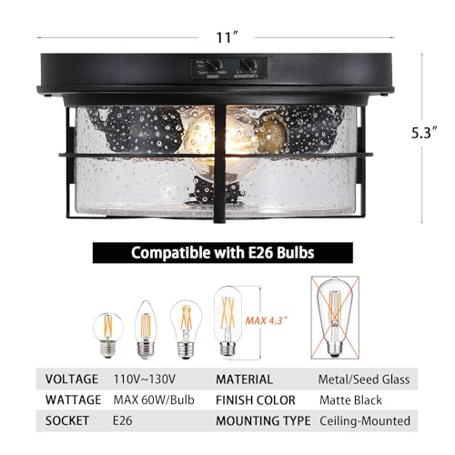 Motion Sensor Outdoor Flush Mount Ceiling Light