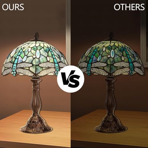 18" Tiffany Dragonfly Style Stained Glass Table Lamp