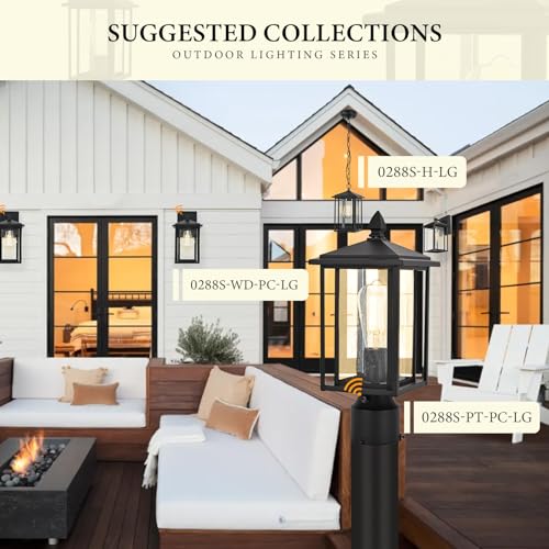 Outdoor Dusk to Dawn Post Light Fixture with Glass