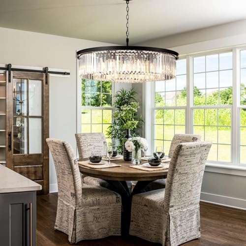 Large Crystal Chandelier Black Chandeliers Luxury Pendant Lights Fixture for Dining Living Room 12