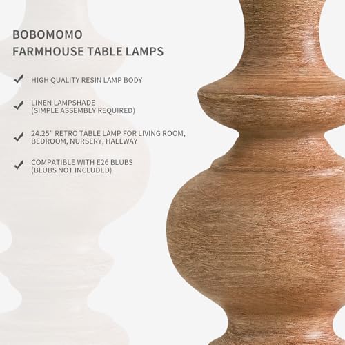 24" Farmhouse Table Lamps Set of 2 (2 Count)