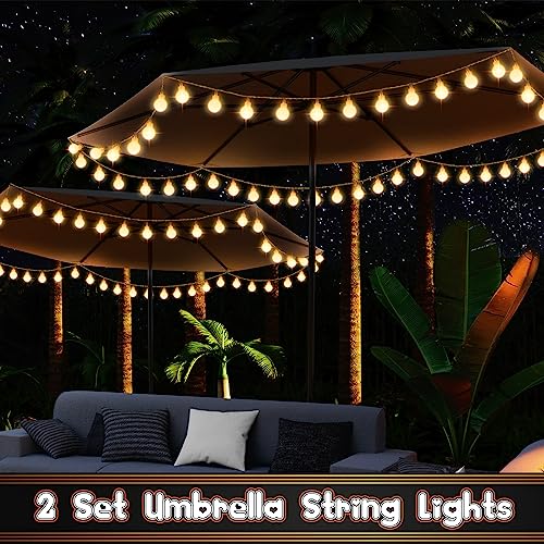 2 Pack 32 FT LED Patio Umbrella Lights (2 Count)