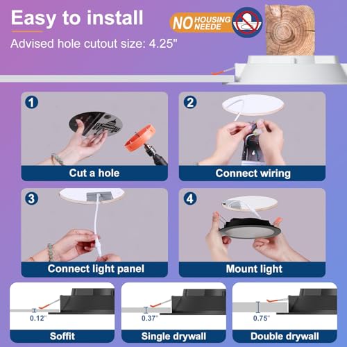 Smart Recessed Lighting Color Changing LED Downlight 4IN