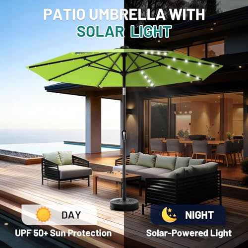 9FT Patio Umbrella with Solar Lights