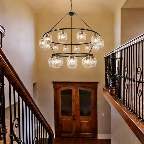 Black Wagon Wheel Chandelier