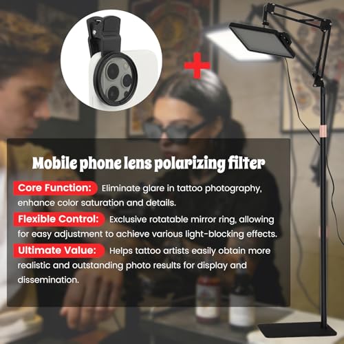Polarized Tattoo Light with 288 LEDs & 4 Color Temp Modes