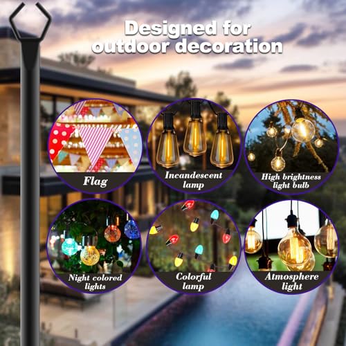 zoegi 4 Pack 10Ft String Light Poles