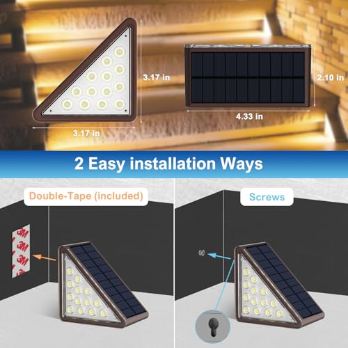 24 Pack Solar Step Lights Outdoor Waterproof