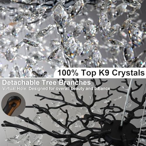 23.6" Modern Tree Branch Crystal Chandelier