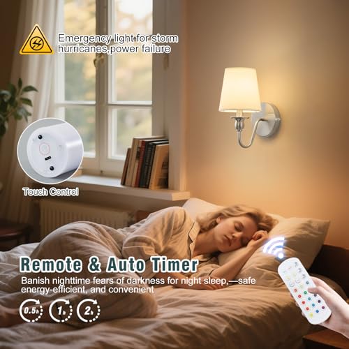 Battery Operated Wall Sconces set of Two (2 Count)