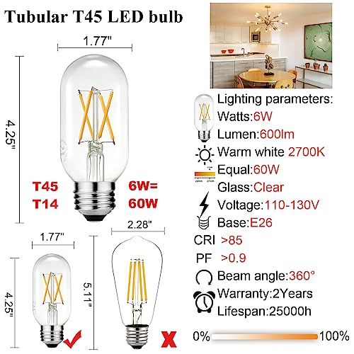 T45 E26 Light Bulb (6 Count)
