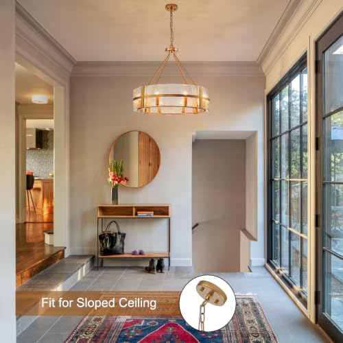 28" Gold Drum Chandelier