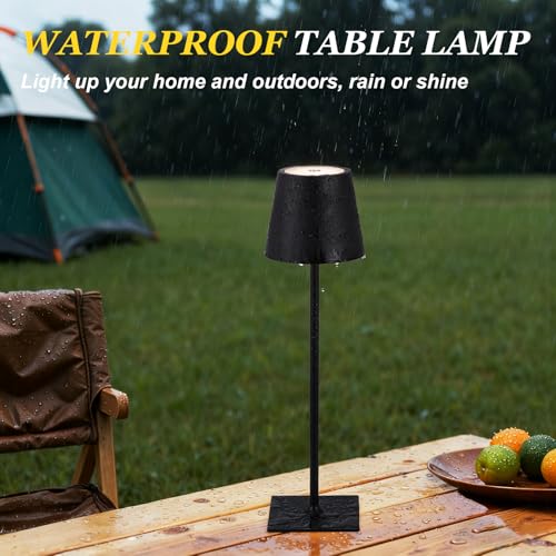 Cordless Rechargeable Table Lamp Black 5000mAh Battery Operated Lamps (2 Count)