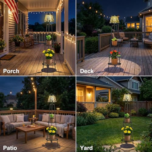 2 Pack Solar Floor Lamps Outdoor with 2 (2 Count)