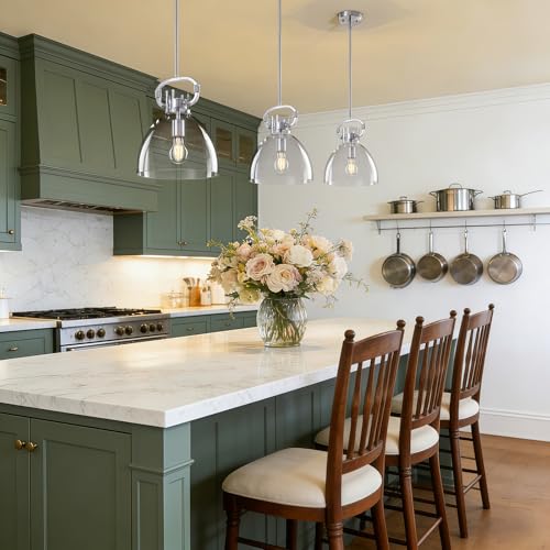 9.8'' Nickel Pendant Lights Kitchen Island